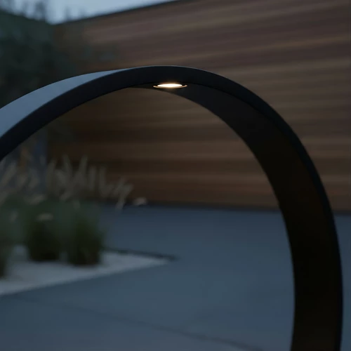 Lucide JEREL - Borne extérieur - Ø 40 cm - LED - 1x5W 3000K - IP54 - Noir - ambiance 1